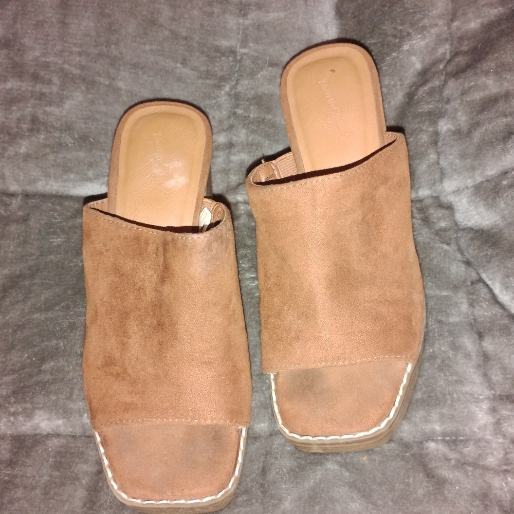 Universal Thread Brown Open-Toe Mules - image 6
